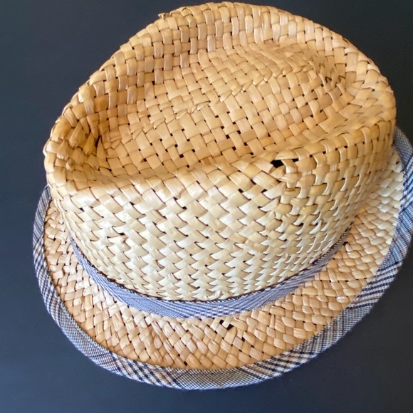 Straw Fedora Golf Hat Mens Womens Unisex Plaid - Picture 7 of 9